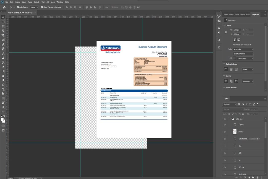Modèle Word et PDF de relevé bancaire de la société Nationwide Building Society template Modèle Word et PDF de relevé bancaire de la société Nationwide Building Society template